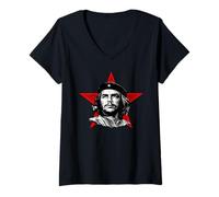 Femme Che-Guevara, Cuba, Révolution, Guérilla, Che T-Shirt avec Col en V
