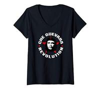 Femme Che Guevara Rebelle Portrait Révolution Leader Art Cuba T-Shirt avec Col en V