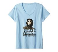 Femme Che Guevara Révolution Rebelle Dessin Cuba Communiste T-Shirt avec Col en V