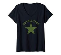 Femme Che Guevara Révolution Rebelle Dessin Cuba Communiste T-Shirt avec Col en V