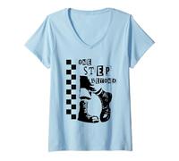 Femme Checkerboard Ska One Step Beyond Music 2 Tone T-Shirt avec Col en V