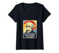 Femme Checks and Balances Alexander Hamilton Père Noël T-Shirt avec Col en V