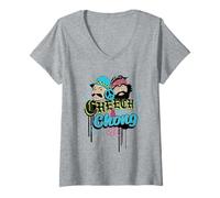 Femme Cheech & Chong 420 Duo Peace Sign T-Shirt avec Col en V
