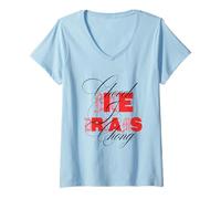 Femme Cheech & Chong Nice Dreams Red Typography T-Shirt avec Col en V