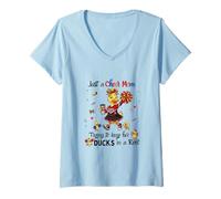 Femme Cheer Mom Gifts for Women Game Days Mama Cheerleeding T-Shirt avec Col en V