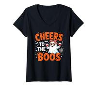 Femme Cheers to The Boos Fantôme d'halloween Amusant T-Shirt avec Col en V