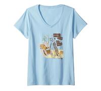 Femme Cheetah Collage Run Wild Run Free Big Cats Animal Print T-Shirt avec Col en V