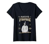 Femme Chef de la Native Pride, Sitting Bull, légende amérindienne T-Shirt avec Col en V