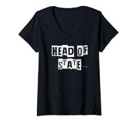 Femme Chef de l'État T-Shirt avec Col en V
