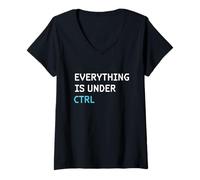 Femme Chef de Projet Informatique, Chef d'équipe logicielle, Programmation Amusante T-Shirt avec Col en V