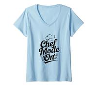 Femme Chef Mode on Funny Cooking Amateur Humour T-Shirt avec Col en V