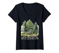 Femme Chemin que vous prenez John Muir Nature Lover Randonnée en montagne T-Shirt avec Col en V