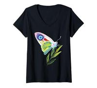 Femme Chemise Contre Le Mauvais œil Grec Papillon T-Shirt avec Col en V