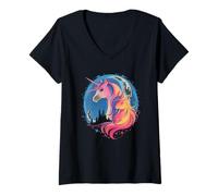 Femme Chemise de nuit assortie pour maman et fille licorne pour la fête des mères T-Shirt avec Col en V