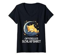 Femme Chemise de nuit officielle Chat / Maine Coon Nuisette Pyjama T-Shirt avec Col en V