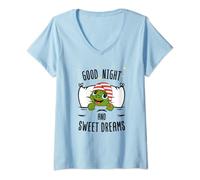 Femme Chemise de nuit officielle Tortue Sweet Dream T-Shirt avec Col en V