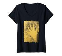 Femme Chemise de Peinture rupestre Art préhistorique dans l'histoire de la Grotte Cosquer T-Shirt avec Col en V