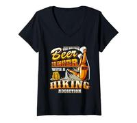 Femme Chemise de randonnée « Just Another Beer Drinker Camp Randonnée » T-Shirt avec Col en V