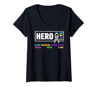 Femme Chemise de Sensibilisation aux Maladies rares - Journée des Maladies rares 2026 T-Shirt avec Col en V