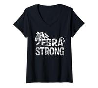 Femme Chemise de Sensibilisation aux Maladies rares Zebra - Journée des Maladies rares 2026 T-Shirt avec Col en V
