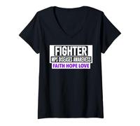 Femme Chemise de Sensibilisation MPS - Mps Diseases Awareness Fighter T-Shirt avec Col en V