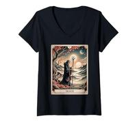 Femme Chemise de tarot de la mort - Transformation et nouveau départ V2 Tee T-Shirt avec Col en V