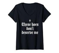Femme Chemise Drôle pour La Rupture De La Relation avec Un Petit T-Shirt avec Col en V