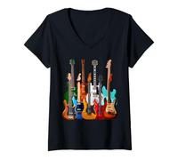 Femme Chemise guitare électrique Let's Rock & Roll Cadeau Rock & Roll T-Shirt avec Col en V