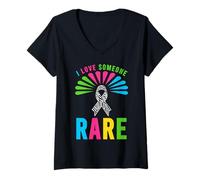 Femme Chemise « I Love Someone Rare » - Journée des Maladies rares 2026 T-Shirt avec Col en V