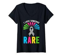Femme Chemise « I Love Someone Rare » - Journée des Maladies rares 2026 T-Shirt avec Col en V