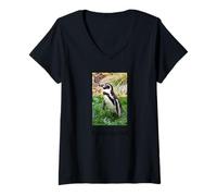Femme Chemise Pingouin Endangered Galapagos Pingouin T-Shirt avec Col en V