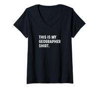 Femme Chemise This is My Geographer - Earth Land Humans Geography T-Shirt avec Col en V