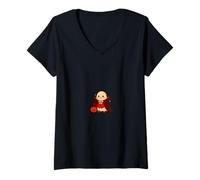 Femme Chemise Vampire Ghost Mignon Dracula Halloween Citrouille Garçon T-Shirt avec Col en V
