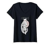 Femme Chemise Viking Berserker pour Vikings Style Nordique T-Shirt avec Col en V
