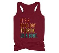 Femme Chemisier Chic Léger T-Shirts Blouse Col Rond Elégant Pas Cher Respirantes Grande Taille Tops Manches Courtes en Coton Ete Mode T Shirt It's a Good Day to Drink Imprimé Tunique T-Shirt