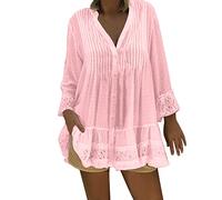 Femme Chemisier Dentelle Chic Chemise Victorien à Manche Longue Sexy Chemisier Gothique Lolita Lace Ajouré Top Blouse Renaissance Elégant Ample Vintage