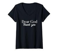 Femme Cher Dieu, merci ! Christian louant Dieu et reconnaissant T-Shirt avec Col en V