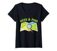 Femme Chercher et trouver Minimal Explorer T-Shirt avec Col en V