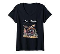 Femme Cherchez l'aventure T-Shirt avec Col en V