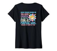 Femme Chère Personne derrière Moi, tu as été créée exprès par Amour T-Shirt avec Col en V