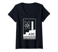 Femme Chernobyl Tchernobyl Roentgen Radiation Radioactive T-Shirt avec Col en V