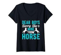 Femme Chers garçons, désolée, C'est à Moi, à Cheval T-Shirt avec Col en V