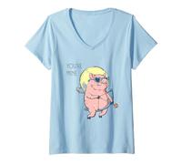 Femme Chérubin Amant, flèche Cupidon, Cochon Mignon, Cupid Cochon Mine T-Shirt avec Col en V