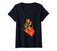 Femme Cheval de feu Signe du Zodiaque Chinois 2026 Nouvel an T-Shirt avec Col en V