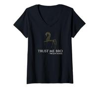 Femme Cheval de Troie Meme - Trust Me Bro - Mythologie Grecque Antique T-Shirt avec Col en V