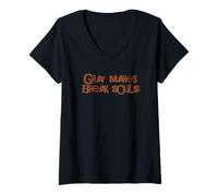 Femme Cheval drôle Disant Gray Mares Break Souls T-Shirt avec Col en V