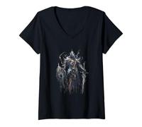 Femme Chevalier Dark Fantasy Lord Armored du Vide T-Shirt avec Col en V