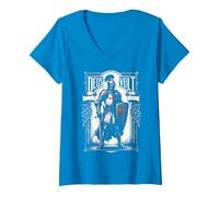 Femme Chevalier Deus Vault Crusader Chevaliers Templiers Vintage T-Shirt avec Col en V, Saphir, L