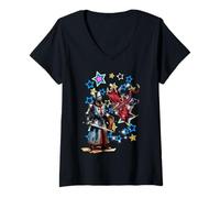 Femme Chevalier rétro des années 60 pour Enfants Dragons de Conte de fées Filles et garçons T-Shirt avec Col en V