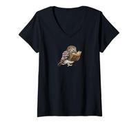 Femme Chevêche d'Athéna Biologiste Ornithologue Nature Oiseau T-Shirt avec Col en V